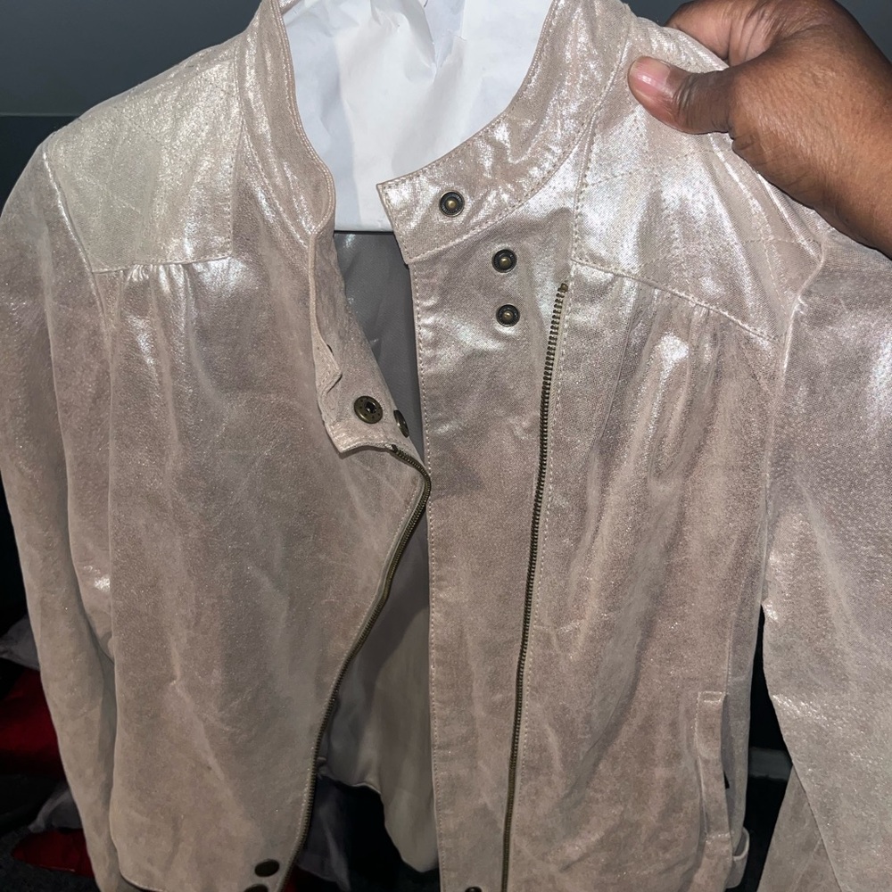 Women’s Gold leather Jacket